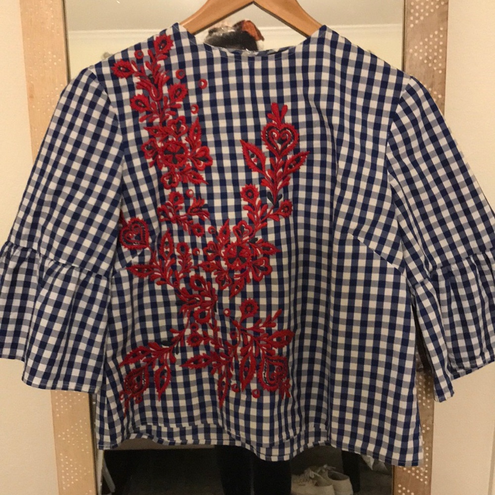 Zara gingham blouse